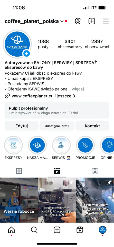 Coffee Planet Polska — profil Instagram